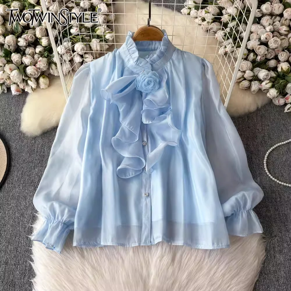 TWOTWINSTYLE High Street Spliced Appliques Blouse For Women O Neck Long Sleeve Patchwork Single Breasted Shirts Female KBL523869
TWOTWINSTYLE High Street Spliced Appliques Blouse For Women O Neck Long Sleeve Patchwork Single Breasted Shirts Female KBL523869