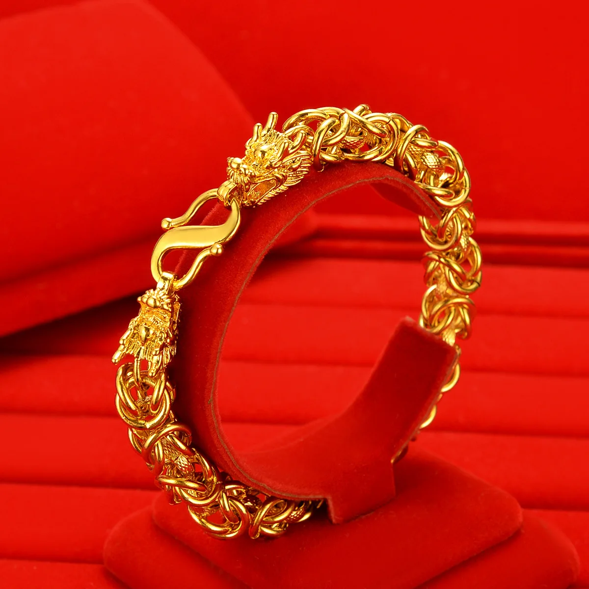 AU999 Gold Bracelet Jewelry Mens Domineering Retro Cloth Pattern Dragon Head 24K Pure Gold Thick Bracelet Mens Boyfriend Gift
AU999 Gold Bracelet Jewelry Mens Domineering Retro Cloth Pattern Dragon Head 24K Pure Gold Thick Bracelet Mens Boyfriend Gift