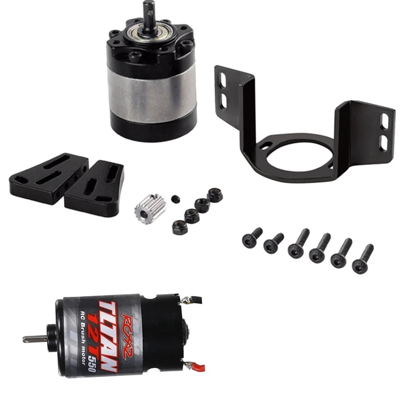 550 Brushed Motor Waterproof 12T With 1: 5 Reduction Gearbox For 1/14 Trailer 1/10 RC Car Crawler Axial SCX10 TRX4 Replacement
550 Brushed Motor Waterproof 12T With 1: 5 Reduction Gearbox For 1/14 Trailer 1/10 RC Car Crawler Axial SCX10 TRX4 Replacement