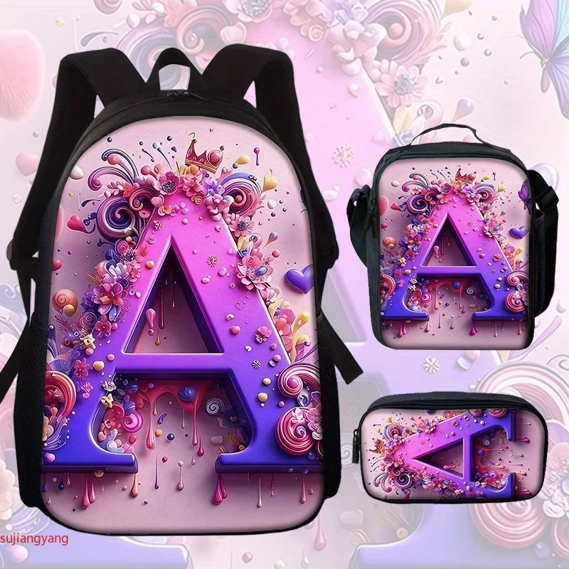 3pcs Flower Letter Backpack Set Includes Large Capacity Casual Shoulder Bag, Inner Bag and Crossbody Bag with
3pcs Flower Letter Backpack Set Includes Large Capacity Casual Shoulder Bag, Inner Bag and Crossbody Bag with