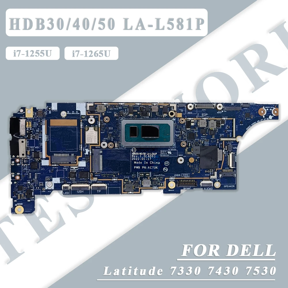 LA-L581P для Dell Latitude 7330 7430 7530, материнская плата для ноутбука, процессор i7-1255U i7-1265U, оперативная память, 16 ГБ/32 ГБ, материнская плата DDR4, 100% тест
LA-L581P для Dell Latitude 7330 7430 7530, материнская плата для ноутбука, процессор i7-1255U i7-1265U, оперативная память, 16 ГБ/32 ГБ, материнская плата DDR4, 100% тест