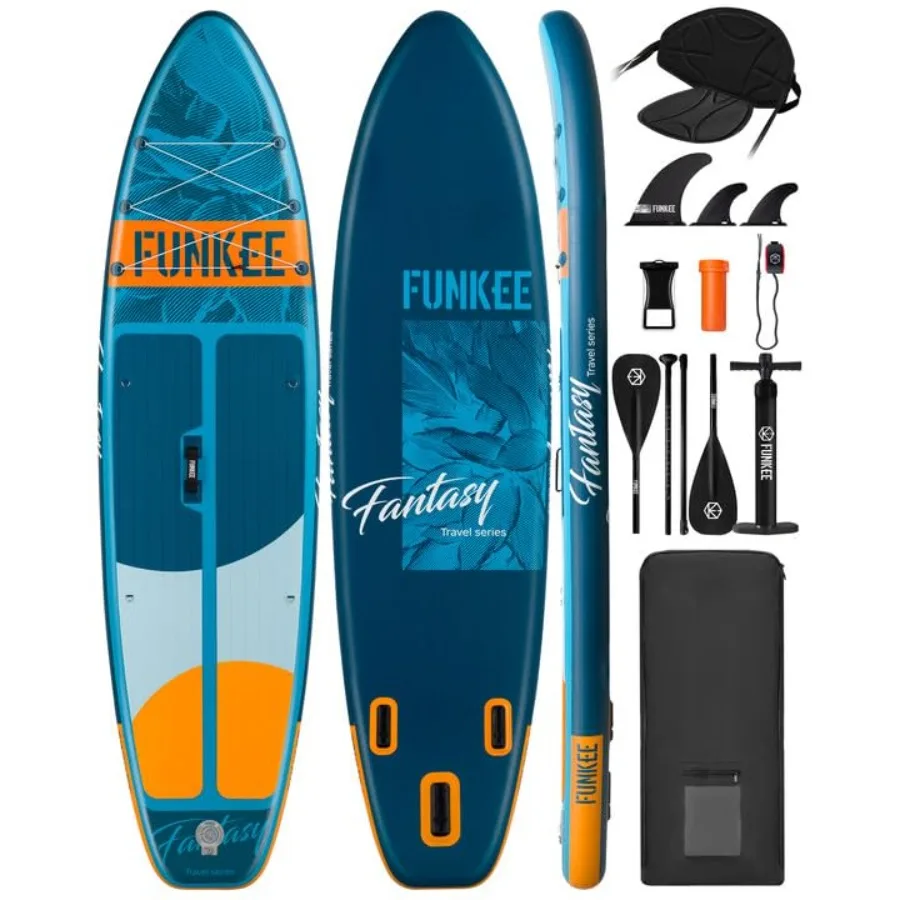 Inflatable SUP Board for All Skill Levels: Extra Wide 11×34×6, Durable PVC Material, Blue Color, Includes Removable Fins, Backp
Inflatable SUP Board for All Skill Levels: Extra Wide 11×34×6, Durable PVC Material, Blue Color, Includes Removable Fins, Backp
