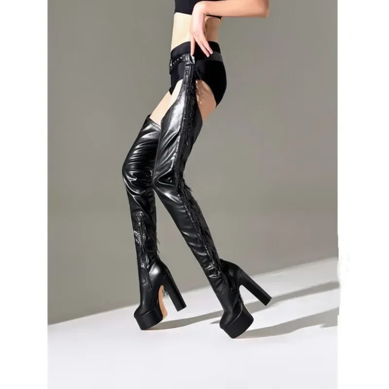 European And American Nightclubs,Sexy Tassel Belt,Knee Length Pants And Boots,Women's Fashionable Oversized Zippered Shoes
European And American Nightclubs,Sexy Tassel Belt,Knee Length Pants And Boots,Women's Fashionable Oversized Zippered Shoes