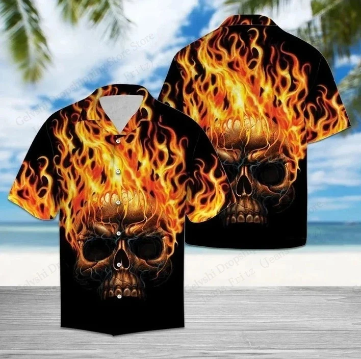 Flame Metal Skull Head 3d Print Halloween Shirt Men Women Fashion Single-breasted Hawaiian Shirt Short Sleeve Blouse Men Clothes
Flame Metal Skull Head 3d Print Halloween Shirt Men Women Fashion Single-breasted Hawaiian Shirt Short Sleeve Blouse Men Clothes