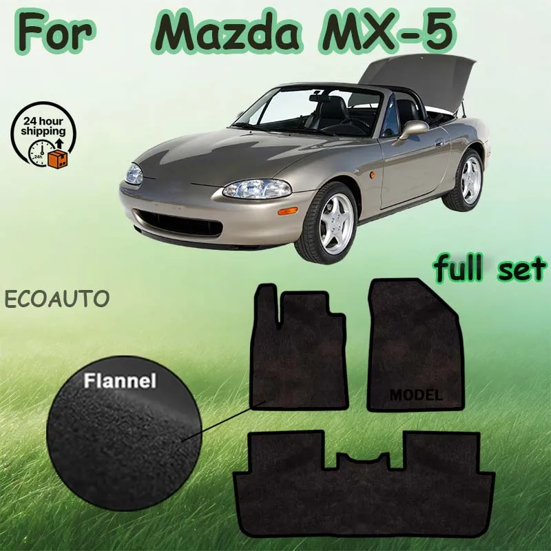 Нейлоновые замшевые передние коврики для автомобиля Mazda MX-5 II NB (кабриолет, 1998-2005) - черные
Нейлоновые замшевые передние коврики для автомобиля Mazda MX-5 II NB (кабриолет, 1998-2005) - черные