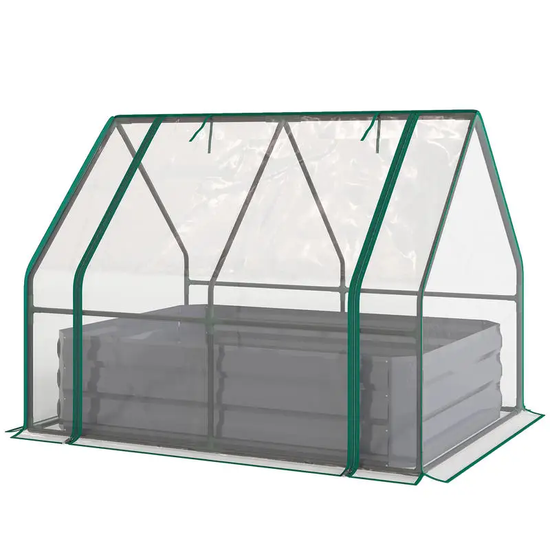 4 x 3 x 1ft Raised Garden Bed with Mini Greenhouse, Galvanized Raised Garden Bed with Cover, Clear and Dark Gray
4 x 3 x 1ft Raised Garden Bed with Mini Greenhouse, Galvanized Raised Garden Bed with Cover, Clear and Dark Gray