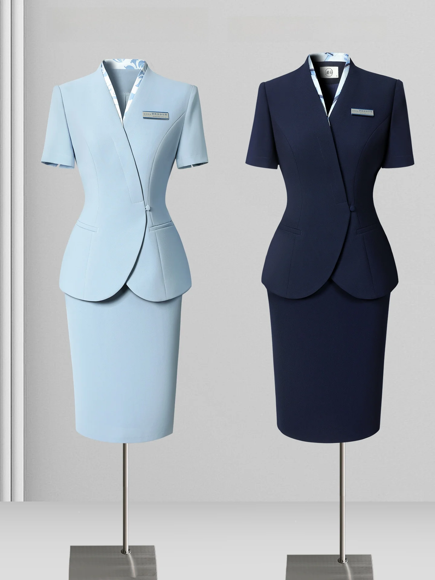Summer Thin Short Sleeve Suit Set for Women Professional Beauty Salon Jewelry Store Work Uniform Elegant Lady Style Kimono
Summer Thin Short Sleeve Suit Set for Women Professional Beauty Salon Jewelry Store Work Uniform Elegant Lady Style Kimono