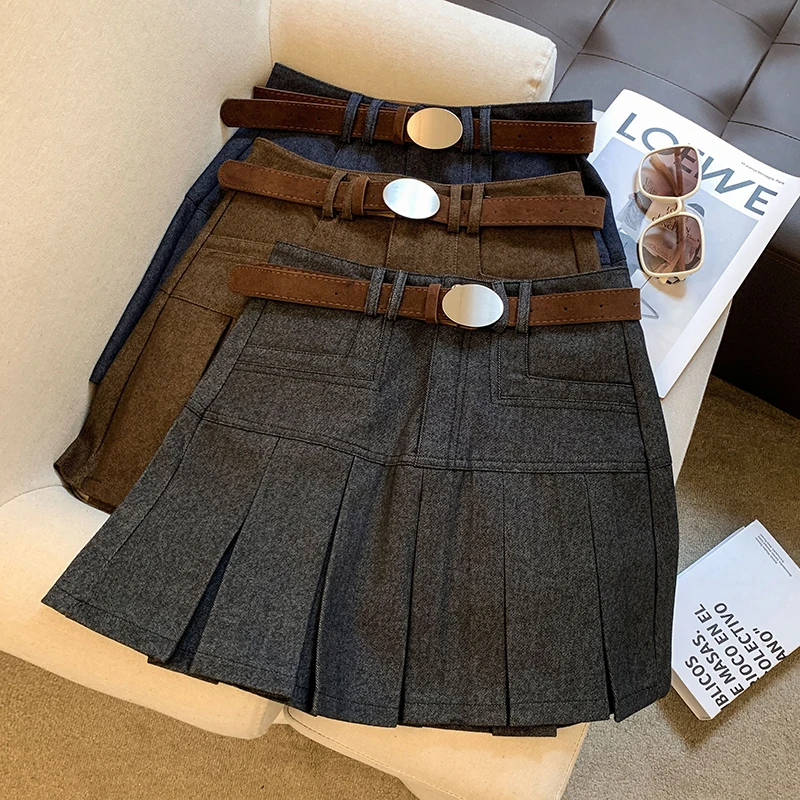 High Waist Denim Skirt Women Summer JK Preppy Style Mini Skirt with Shorts Female Korean Fashion 2026 New Pocket Skirt with Belt
High Waist Denim Skirt Women Summer JK Preppy Style Mini Skirt with Shorts Female Korean Fashion 2026 New Pocket Skirt with Belt