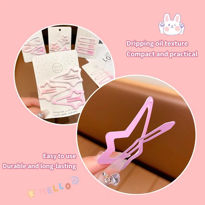 3/15Pcs Fashion Mini Pink Cute Little Star Hairpins for Women Sweet Heart BB Clips Snap Ornaments
3/15Pcs Fashion Mini Pink Cute Little Star Hairpins for Women Sweet Heart BB Clips Snap Ornaments