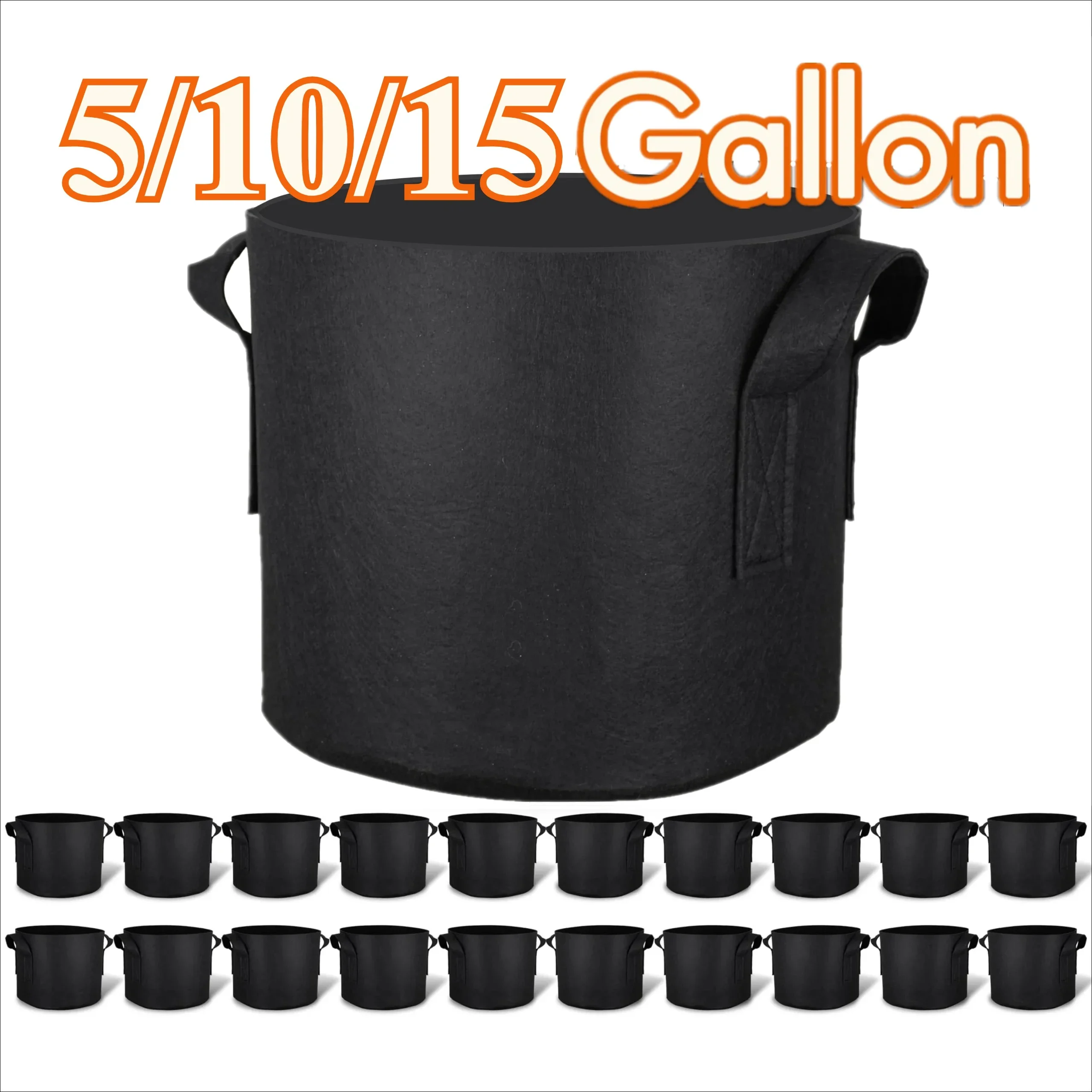 5-20Pcs Vegetable/Flower/Plant Grow Bags 5/7/10/15 Gallon Thickened Non-Woven Felt Fabric Planter Flower Pot with Handles Plants
5-20Pcs Vegetable/Flower/Plant Grow Bags 5/7/10/15 Gallon Thickened Non-Woven Felt Fabric Planter Flower Pot with Handles Plants