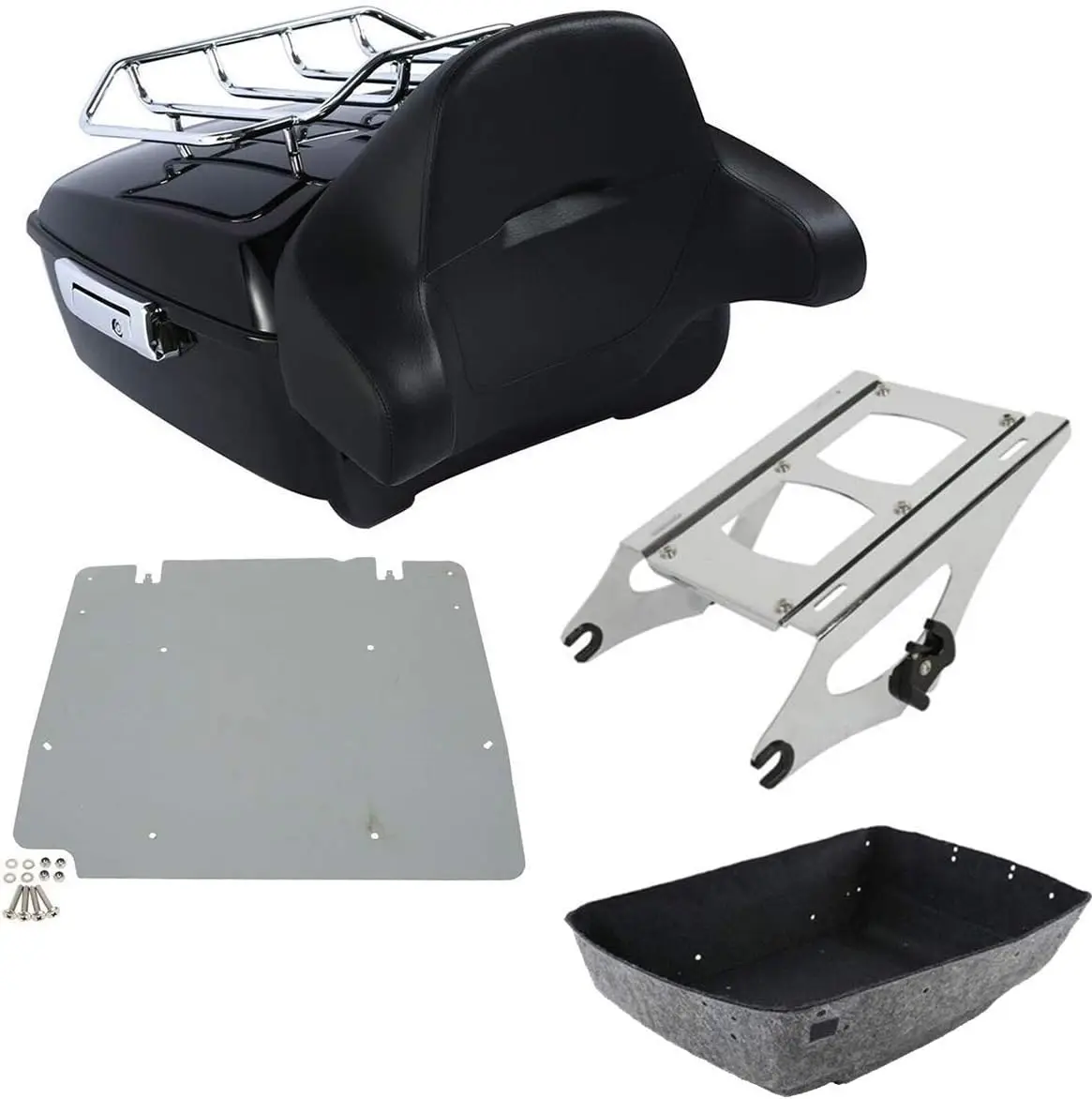 King Motorcycle Trunk Box Backrest 2 Up Mounting Rack Top Rack Base Plate Fit for Harley 2014-2025 Touring CVO Road King Road Gl
King Motorcycle Trunk Box Backrest 2 Up Mounting Rack Top Rack Base Plate Fit for Harley 2014-2025 Touring CVO Road King Road Gl