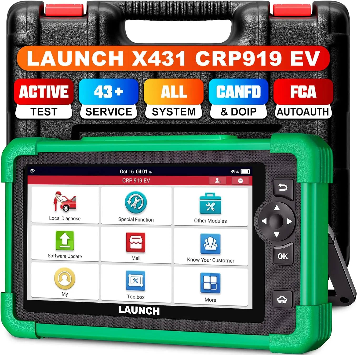 LAUNCH CRP919 EV OBD2 Scanner ECU Coding Bidirectional 43+ Service CANFD DOIP FCA Diagnostic Tools For Energy Electric Vehicles
LAUNCH CRP919 EV OBD2 Scanner ECU Coding Bidirectional 43+ Service CANFD DOIP FCA Diagnostic Tools For Energy Electric Vehicles