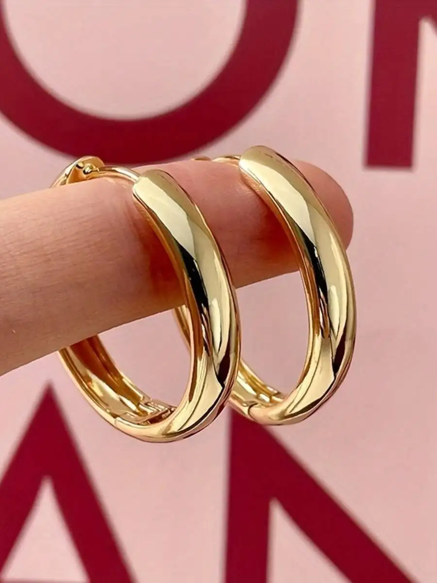 Golden Plated Stainless Steel Hoop Earrings Smooth Polished Anti-Fade Comfortable Daily Wear Party Elegant Gift For Women
Golden Plated Stainless Steel Hoop Earrings Smooth Polished Anti-Fade Comfortable Daily Wear Party Elegant Gift For Women