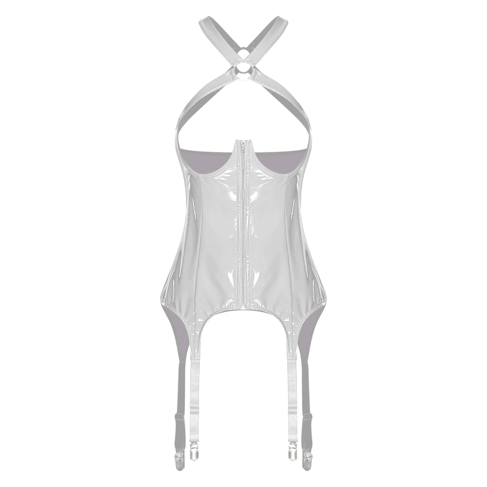 Women Sissy PU Corset Hollow-out Push-up Cups Crossing Straps Suspenders Garter Clip Bodysuit for Club Raves Dating Nightwear
Women Sissy PU Corset Hollow-out Push-up Cups Crossing Straps Suspenders Garter Clip Bodysuit for Club Raves Dating Nightwear