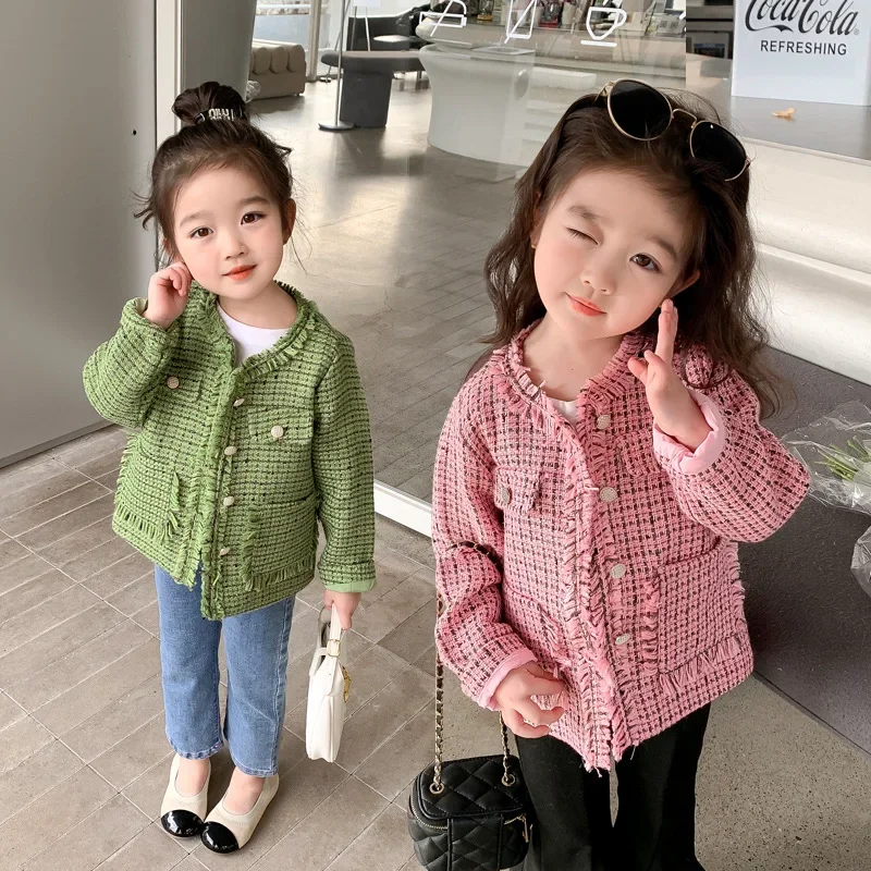 Fall Spring Tweed Short Coat Girls 2024 Kids Chic Pink Jacket Casual Plaid Tops Children Single Breasted Sweet Clothes XMP135
Fall Spring Tweed Short Coat Girls 2024 Kids Chic Pink Jacket Casual Plaid Tops Children Single Breasted Sweet Clothes XMP135