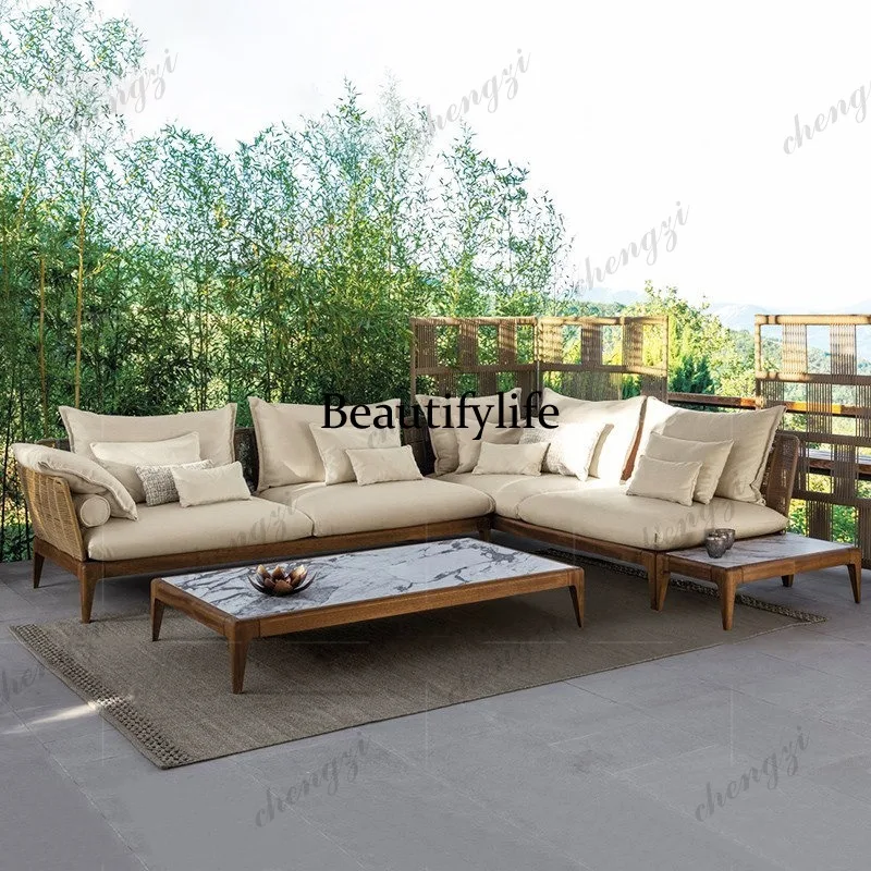 Outdoor Garden Sofa Solid Wood Nordic Teak Waterproof Sunscreen Sofa Chair Terrace Hotel
Outdoor Garden Sofa Solid Wood Nordic Teak Waterproof Sunscreen Sofa Chair Terrace Hotel