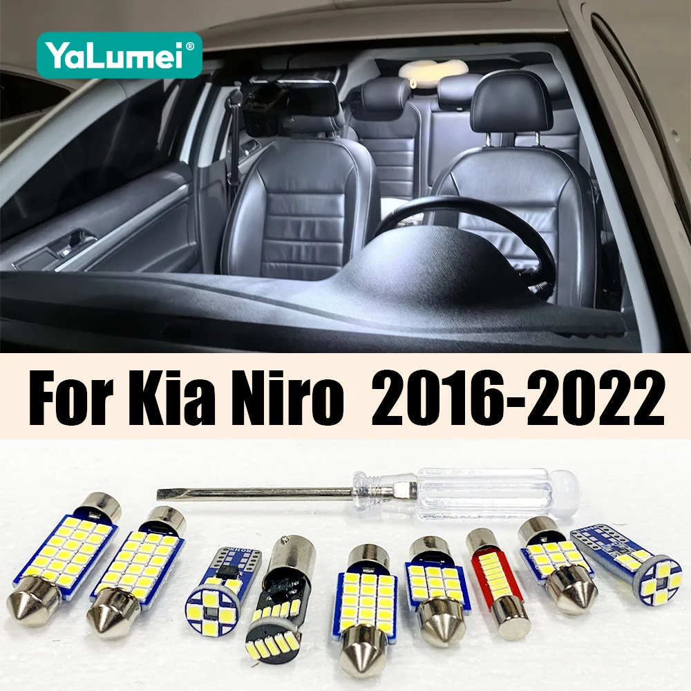 Для Kia Niro 2016-2022, Niro EV: светодиодные лампы для салона, лампа для чтения, подсветка зеркала, освещение багажника, аксессуары
Для Kia Niro 2016-2022, Niro EV: светодиодные лампы для салона, лампа для чтения, подсветка зеркала, освещение багажника, аксессуары