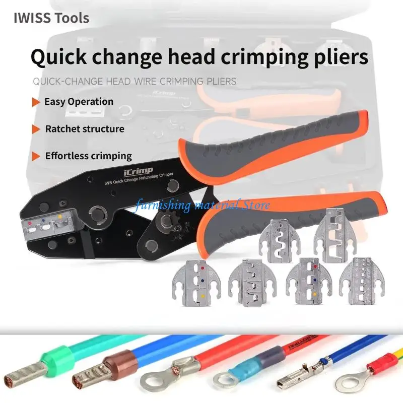 Y5GD Electrical Ratcheting Crimper With Quick Changes Jawing For Insulated Terminals & Open Barrels Connectors AWG 20 To 2
Y5GD Electrical Ratcheting Crimper With Quick Changes Jawing For Insulated Terminals & Open Barrels Connectors AWG 20 To 2
