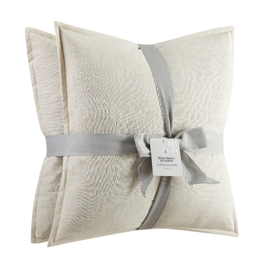 20"x20" 2-Pack Linen Decorative Pillows, Papyrus Beige
20"x20" 2-Pack Linen Decorative Pillows, Papyrus Beige