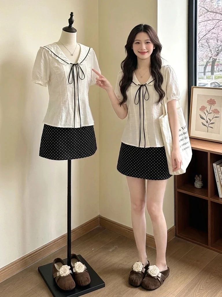 Summer New Style Women's Short Sleeve Shirt Puff Sleeve Baby Collar plus Size Fashionable Commute Korean Loose Fit Blouse
Summer New Style Women's Short Sleeve Shirt Puff Sleeve Baby Collar plus Size Fashionable Commute Korean Loose Fit Blouse