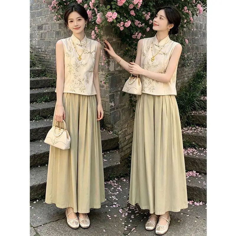 Fashion Suit Women's 2026 Summer New Style Stand Up Collar Sleeveless Top+casual Wide Leg Pants Two-piece Set
Fashion Suit Women's 2026 Summer New Style Stand Up Collar Sleeveless Top+casual Wide Leg Pants Two-piece Set
