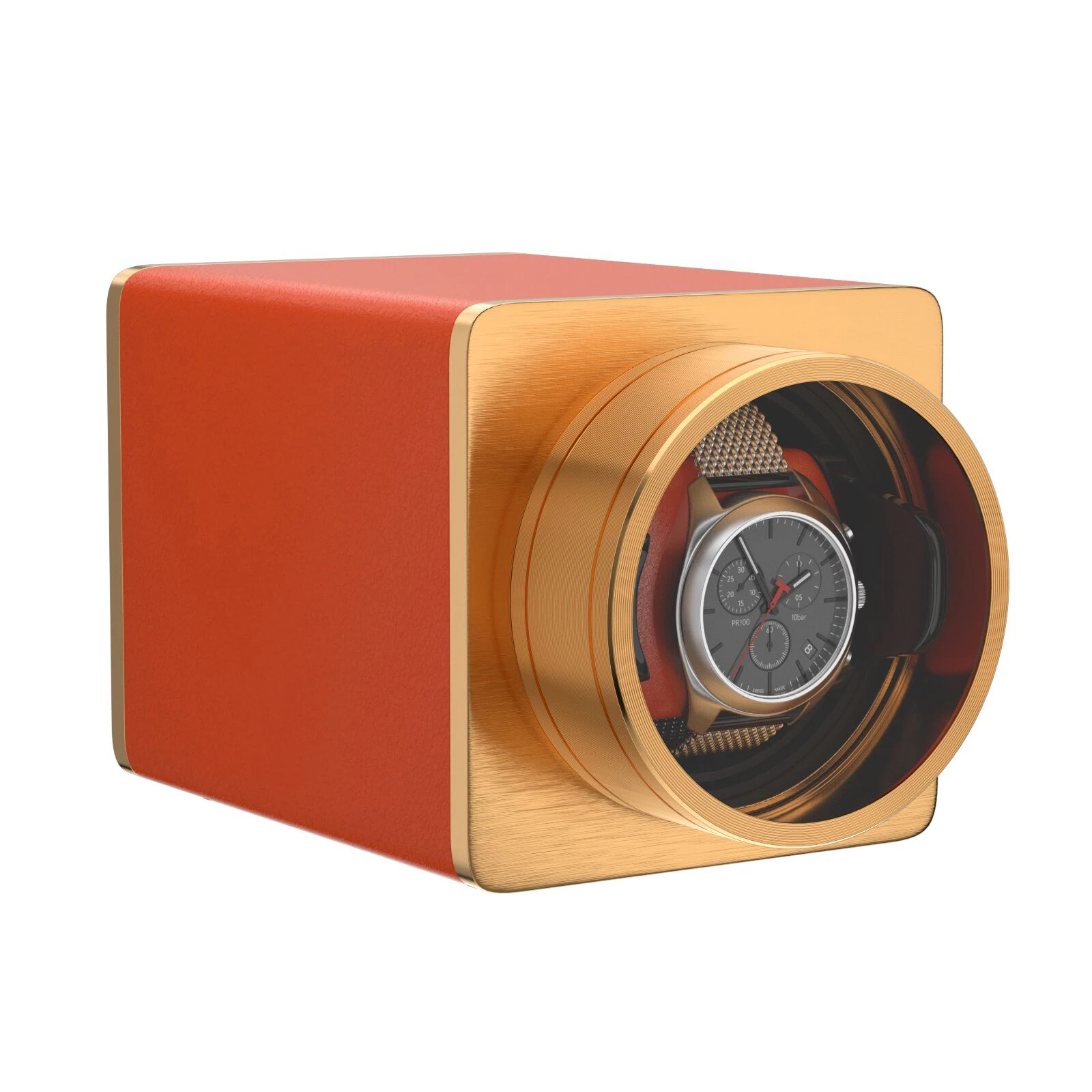 Single Watch Winder For Automatic Watches Vegan Leather for Traveller Quiet Mabuchi Motors with Gift Box - Sunkist Orange
Single Watch Winder For Automatic Watches Vegan Leather for Traveller Quiet Mabuchi Motors with Gift Box - Sunkist Orange