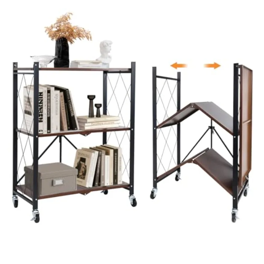 Vintage Multifunctional Folding Shelf with Wheels Portable Heavy Duty Storage Shelving No-Assembly Folding Bookshelf Metal Coll
Vintage Multifunctional Folding Shelf with Wheels Portable Heavy Duty Storage Shelving No-Assembly Folding Bookshelf Metal Coll