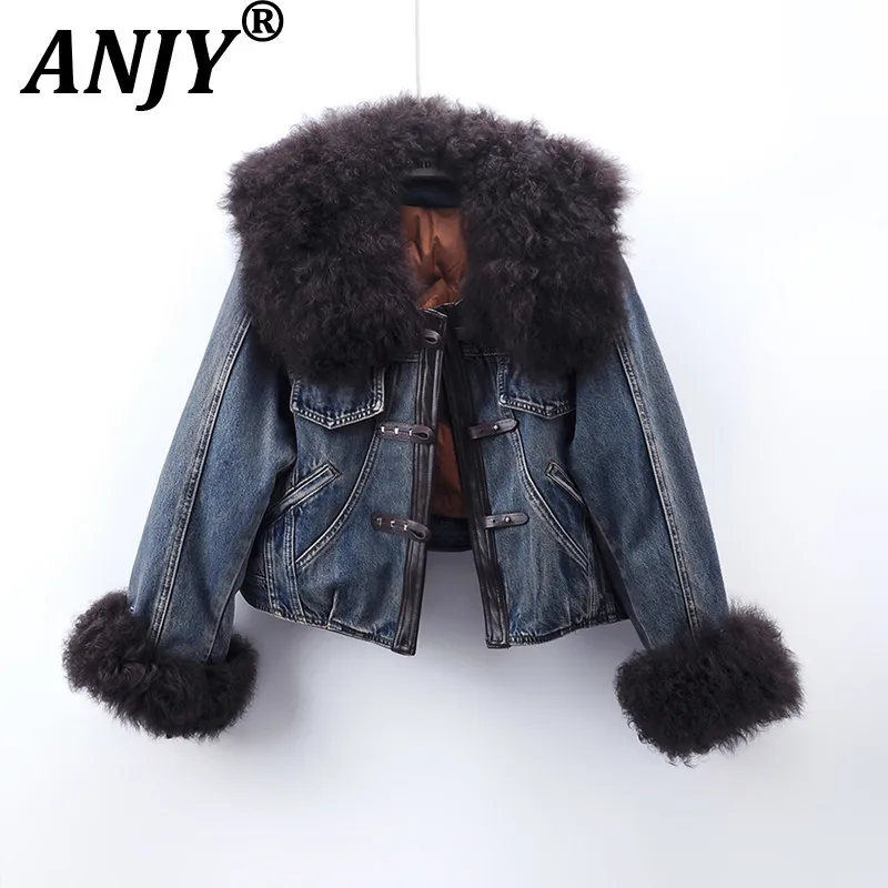 ANJY Autumn Winter New Women European Style Large Fur Collar Down Liner Denim Jacket Warm Thickened Trend Padded Coat Top A19582
ANJY Autumn Winter New Women European Style Large Fur Collar Down Liner Denim Jacket Warm Thickened Trend Padded Coat Top A19582