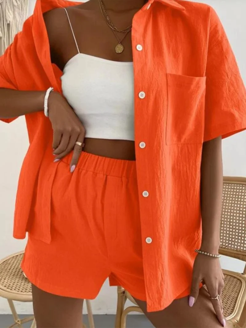 Long Sleeve Single-breasted Top + Broad-legged Shorts Set Fashion Ladies Sexy Solid Suits 2023 Summer 2 Piece Outfits for Women
Long Sleeve Single-breasted Top + Broad-legged Shorts Set Fashion Ladies Sexy Solid Suits 2023 Summer 2 Piece Outfits for Women