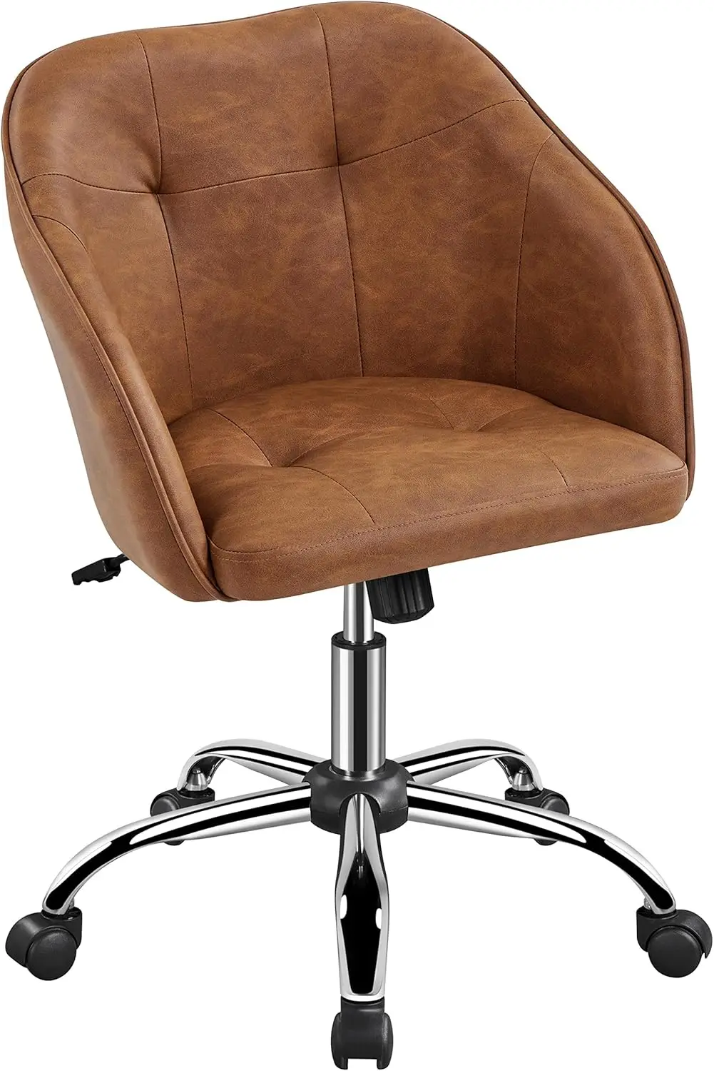Faux Leather Desk Chair, Makeup Vanity Chair with Adjustable Tilt Angle,Upholstered Armchair Study Chair Retro Brown
Faux Leather Desk Chair, Makeup Vanity Chair with Adjustable Tilt Angle,Upholstered Armchair Study Chair Retro Brown