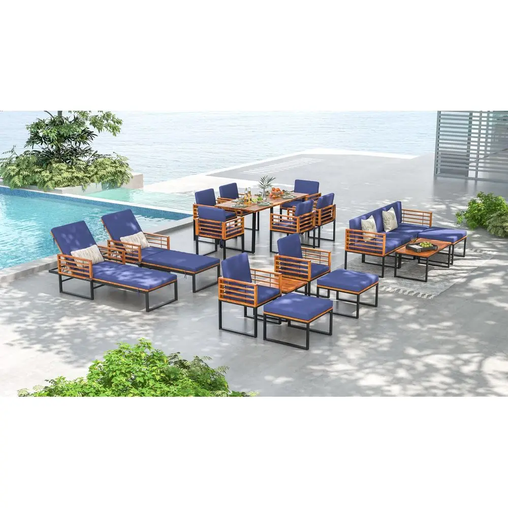 Acacia Wood Chaise Lounge Patio Recliner with 4Position Adjustable Backrest amp Padded Cushion, Outdoor Wooden Sun Lounger Sunb
Acacia Wood Chaise Lounge Patio Recliner with 4Position Adjustable Backrest amp Padded Cushion, Outdoor Wooden Sun Lounger Sunb