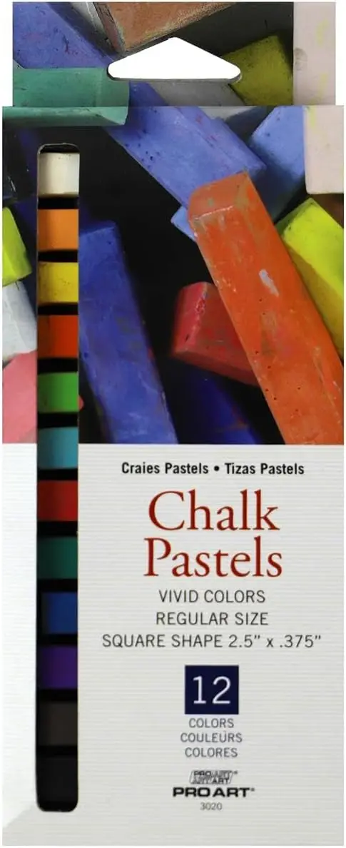 12 Vivid Chalk Pastels, Smooth Blend, Square Sticks for Art
12 Vivid Chalk Pastels, Smooth Blend, Square Sticks for Art