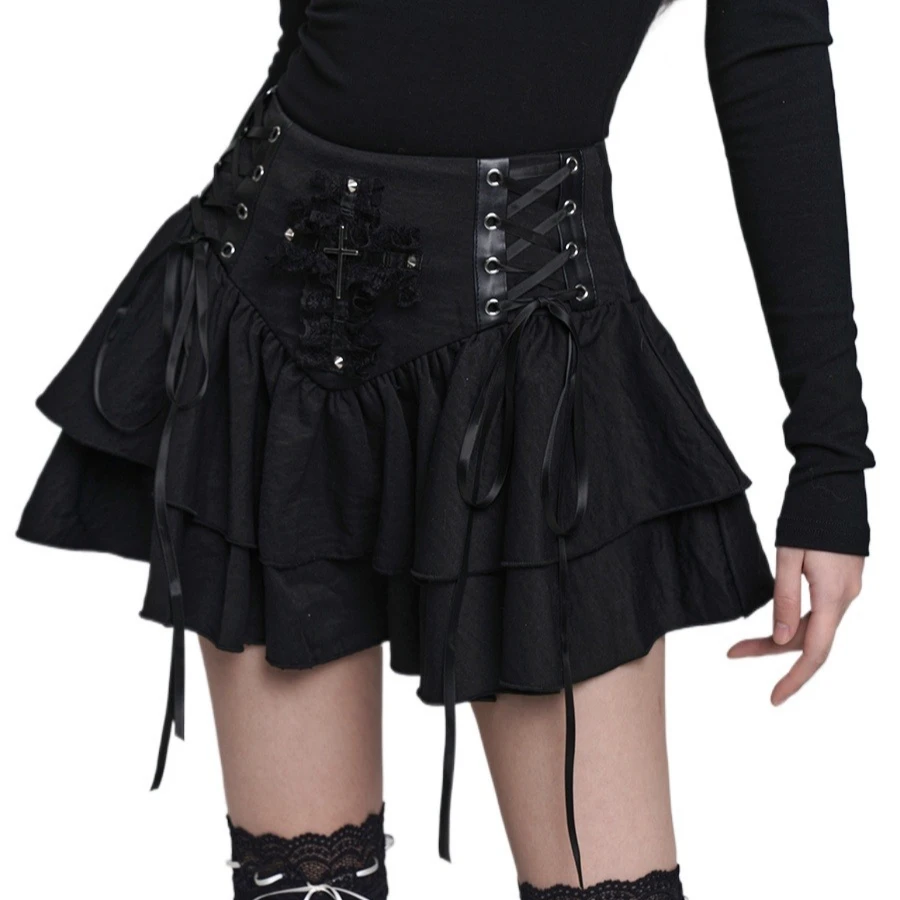 Goth Punk Cross Patchwork Pleated Skirts Mall Gothic Techwear Bottoms Grunge Aesthetic Women Bandage Mini Skirt Alt Clothes
Goth Punk Cross Patchwork Pleated Skirts Mall Gothic Techwear Bottoms Grunge Aesthetic Women Bandage Mini Skirt Alt Clothes