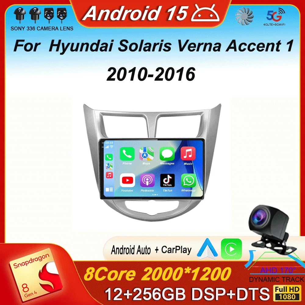 Car Radio for Hyundai Solaris Verna Accent 1 2010 - 2016 Android 15 Multimedia Video Player 2 Din DVD Head Unit Carplay GPS FM
Car Radio for Hyundai Solaris Verna Accent 1 2010 - 2016 Android 15 Multimedia Video Player 2 Din DVD Head Unit Carplay GPS FM