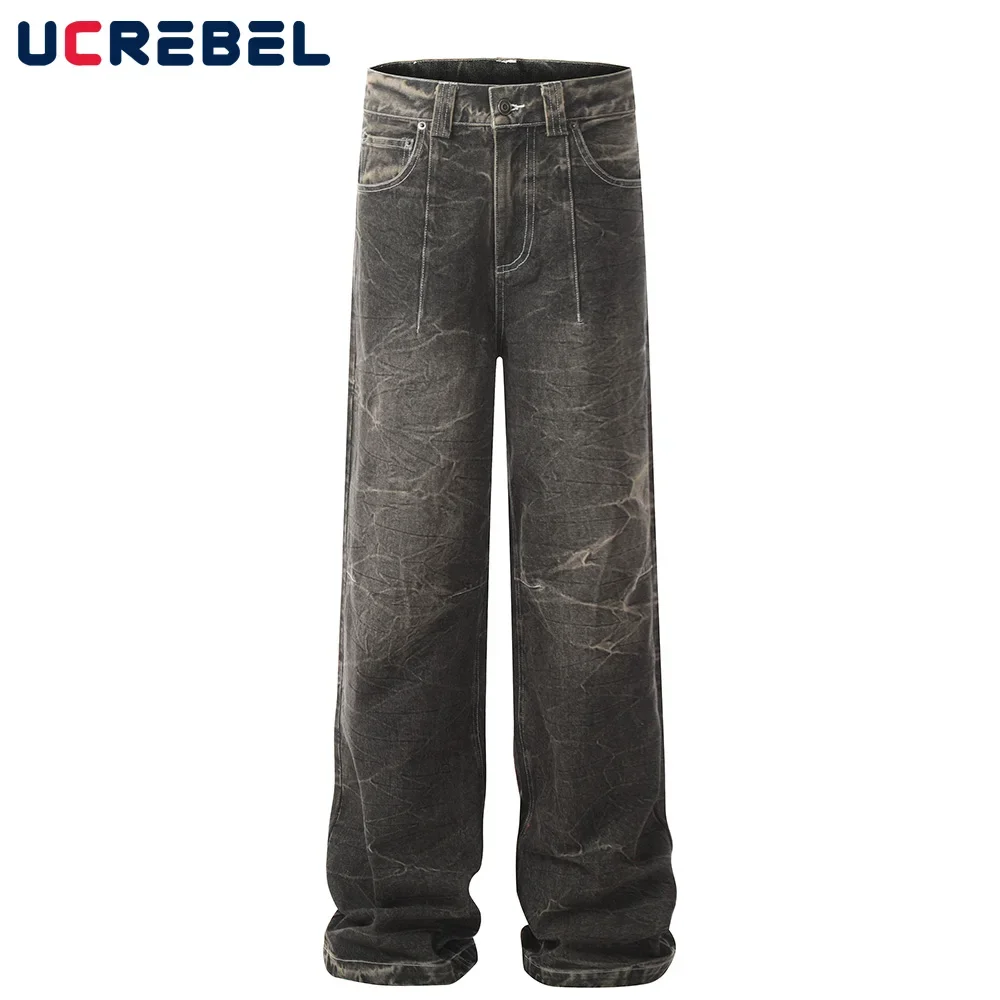 Washed Distressed Jeans Mens Retro High Street Pocket Loose Straight-leg Denim Pants Men Trousers
Washed Distressed Jeans Mens Retro High Street Pocket Loose Straight-leg Denim Pants Men Trousers