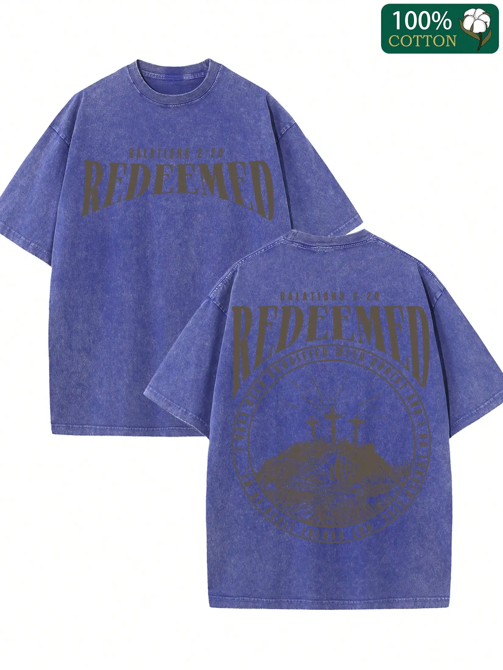 Синяя хлопковая футболка оверсайз с двусторонним графическим принтом, свободный крой
Синяя хлопковая футболка оверсайз с двусторонним графическим принтом, свободный крой