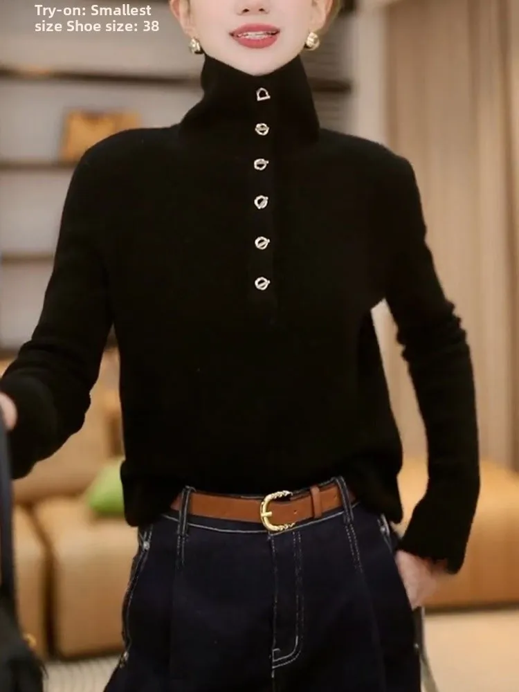 Women's Casual High Neck Knitted Slim Fit Base Shirt Warm Woolen Innerwear Comfortable Cozy Commute Style Winter Fashion
Women's Casual High Neck Knitted Slim Fit Base Shirt Warm Woolen Innerwear Comfortable Cozy Commute Style Winter Fashion