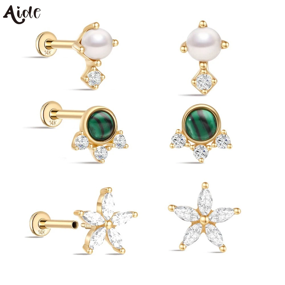 Aide 14k Solid Gold Star Pearl Zircon Piercng Earrings For Women Jewelry Small Mini Ear Bone Studs Birthday Party Gift Pendiente
Aide 14k Solid Gold Star Pearl Zircon Piercng Earrings For Women Jewelry Small Mini Ear Bone Studs Birthday Party Gift Pendiente