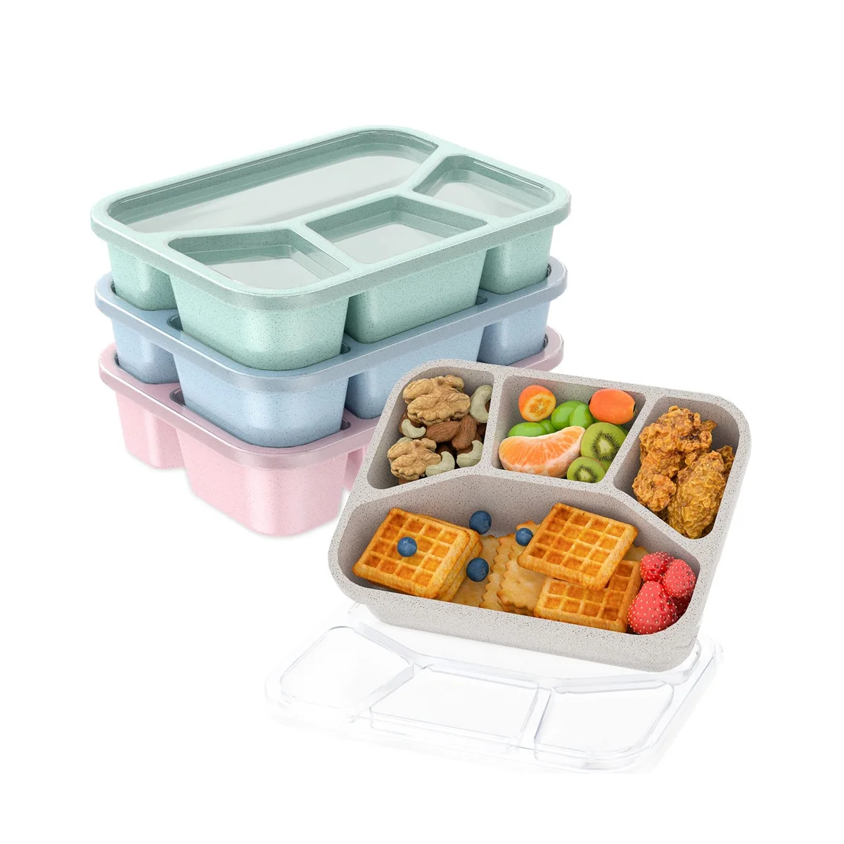 Ланч-бокс Bento для детей, контейнер для еды с 4 отделениями и прозрачной крышкой, контейнеры для хранения пищевых продуктов, Ланч-бокс
Ланч-бокс Bento для детей, контейнер для еды с 4 отделениями и прозрачной крышкой, контейнеры для хранения пищевых продуктов, Ланч-бокс