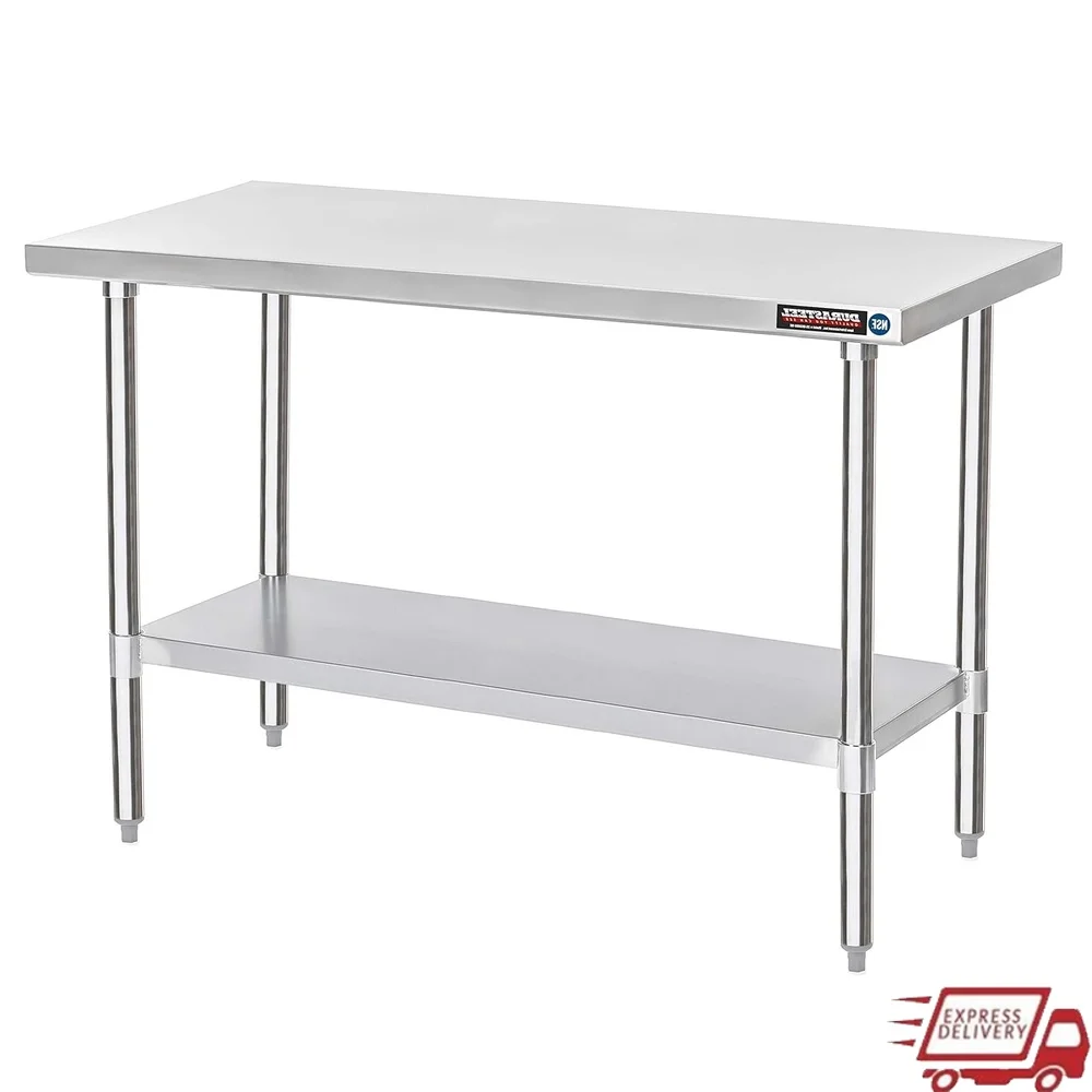 30x60 Stainless Steel Work Table Industrial Prep Table NSF Certified Heavy Duty Kitchen Bench Adjustable Undershelf Commercial
30x60 Stainless Steel Work Table Industrial Prep Table NSF Certified Heavy Duty Kitchen Bench Adjustable Undershelf Commercial