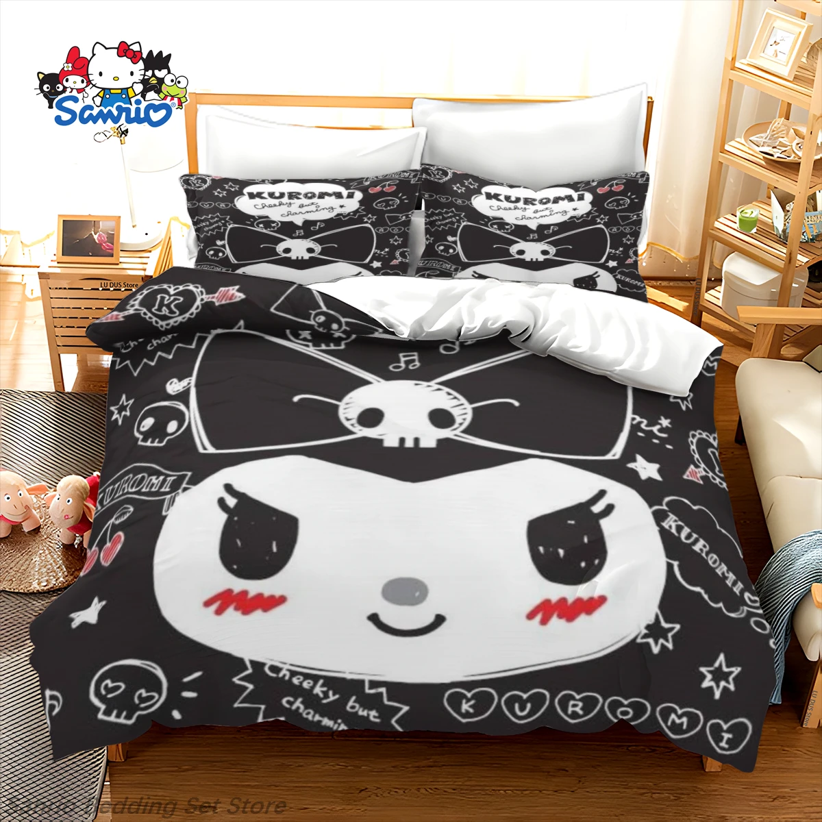 Kawaii Sanrio Kuromi 3-Piece Bedding Set Purple Black Cute Anime Duvet Cover for Kids Teens Bedroom Decor Gift Queen King Size
Kawaii Sanrio Kuromi 3-Piece Bedding Set Purple Black Cute Anime Duvet Cover for Kids Teens Bedroom Decor Gift Queen King Size