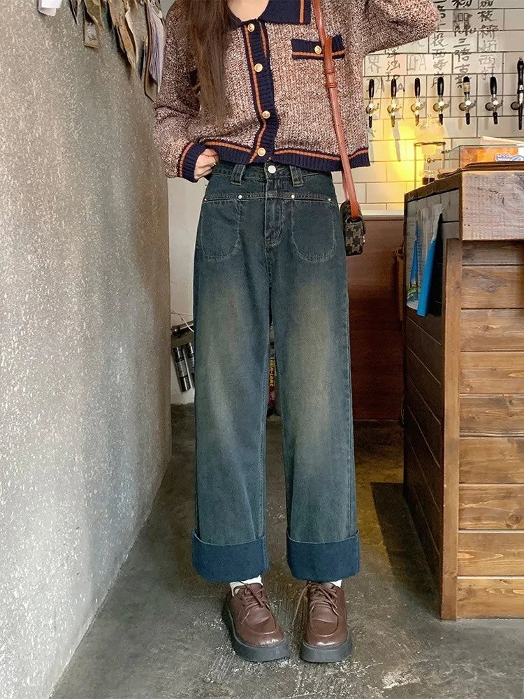 Женские джинсы Flop Bubble в винтажном стиле, прямые, с высокой талией, на молнии, укороченные, осенняя новинка, маленький размер, деним
Женские джинсы Flop Bubble в винтажном стиле, прямые, с высокой талией, на молнии, укороченные, осенняя новинка, маленький размер, деним