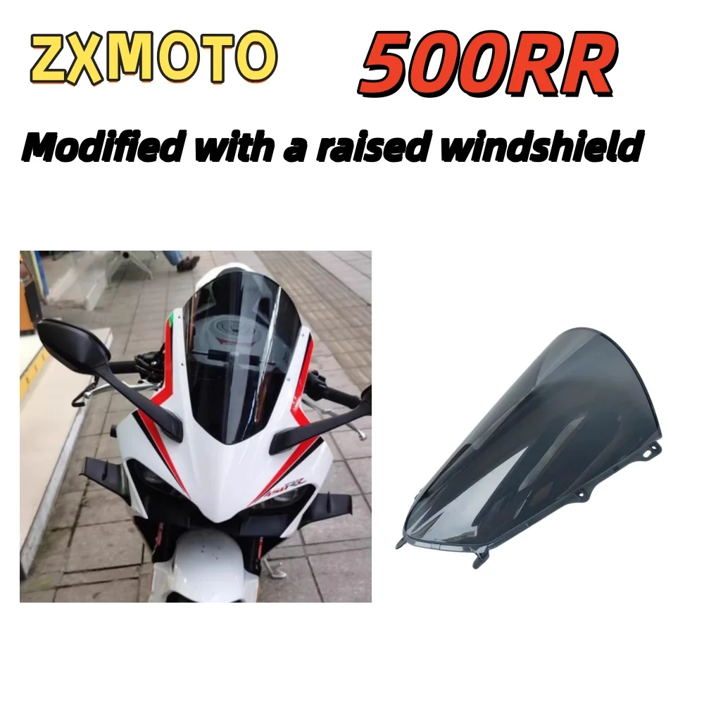 Racing windshield for 2025 ZXMOTO 500RR, raised windshield, front windshield modification parts. RR500 500rr
Racing windshield for 2025 ZXMOTO 500RR, raised windshield, front windshield modification parts. RR500 500rr