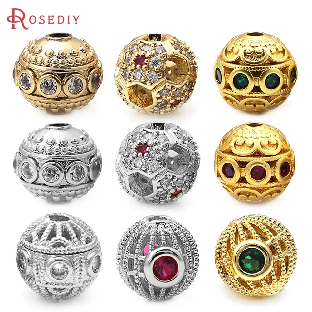 18K Gold Color Brass and Zircon Round Spacer Beads Bracelets Beads High Quality Jewelry Diy Accessories Making
18K Gold Color Brass and Zircon Round Spacer Beads Bracelets Beads High Quality Jewelry Diy Accessories Making