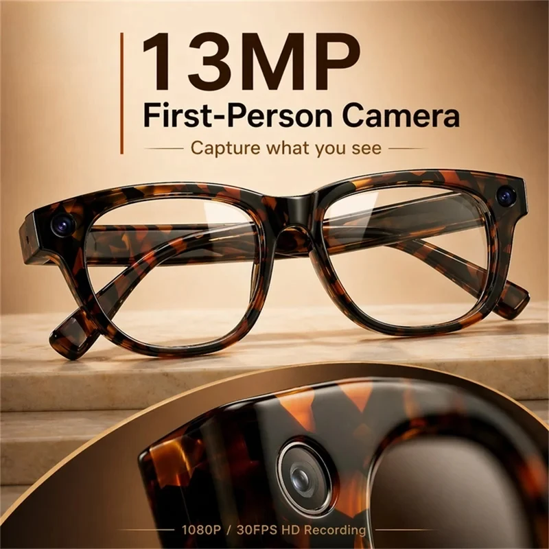 Men Women AI Intelligent Shooting Glasses 13MP HD Camera 1080P/30FPS Recording Dialogue Translation Blue Tooth Smart Glasses
Men Women AI Intelligent Shooting Glasses 13MP HD Camera 1080P/30FPS Recording Dialogue Translation Blue Tooth Smart Glasses