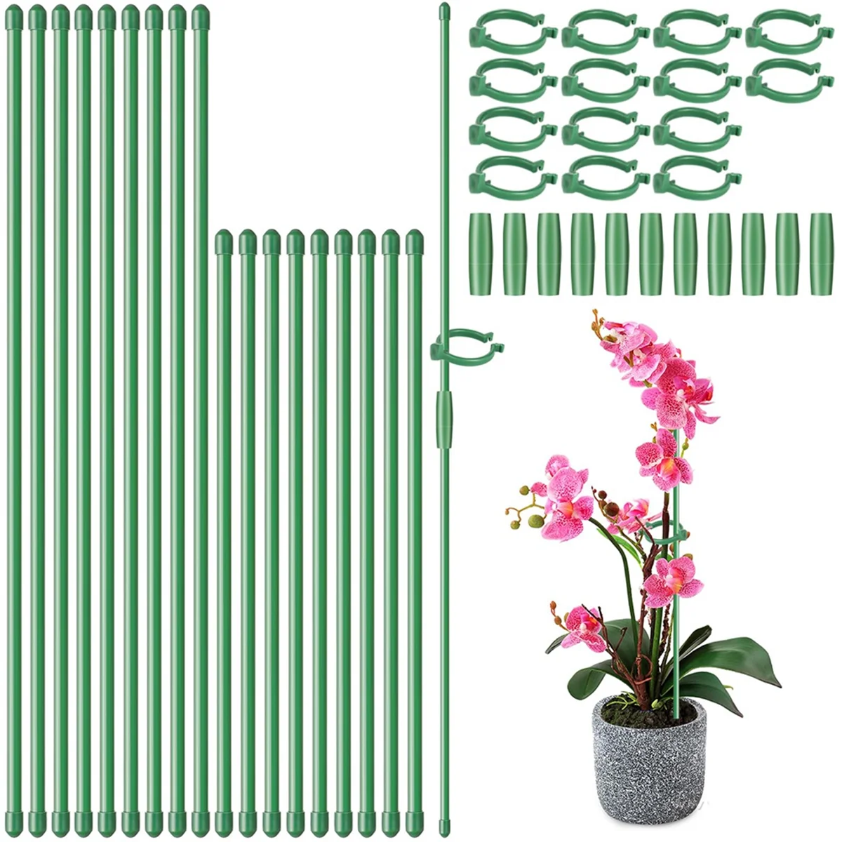 28Pcs Plant Stakes Adjustable Plant Support Sticks,Plant Support Stakes with 28 Rings and 14Connectors for Plants Potted
28Pcs Plant Stakes Adjustable Plant Support Sticks,Plant Support Stakes with 28 Rings and 14Connectors for Plants Potted