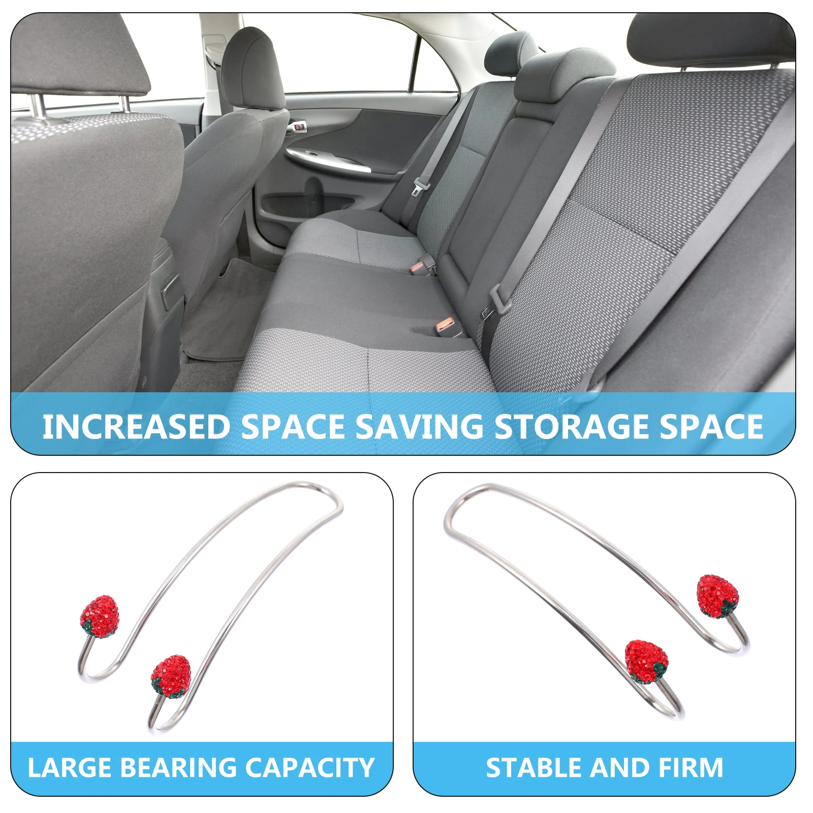 4Pcs Strawberry Rhinestone Car Seat Hooks Durable High Quality Material Headrest Hanger Tote Bag ganizer Gift Idea Car Decor
4Pcs Strawberry Rhinestone Car Seat Hooks Durable High Quality Material Headrest Hanger Tote Bag ganizer Gift Idea Car Decor