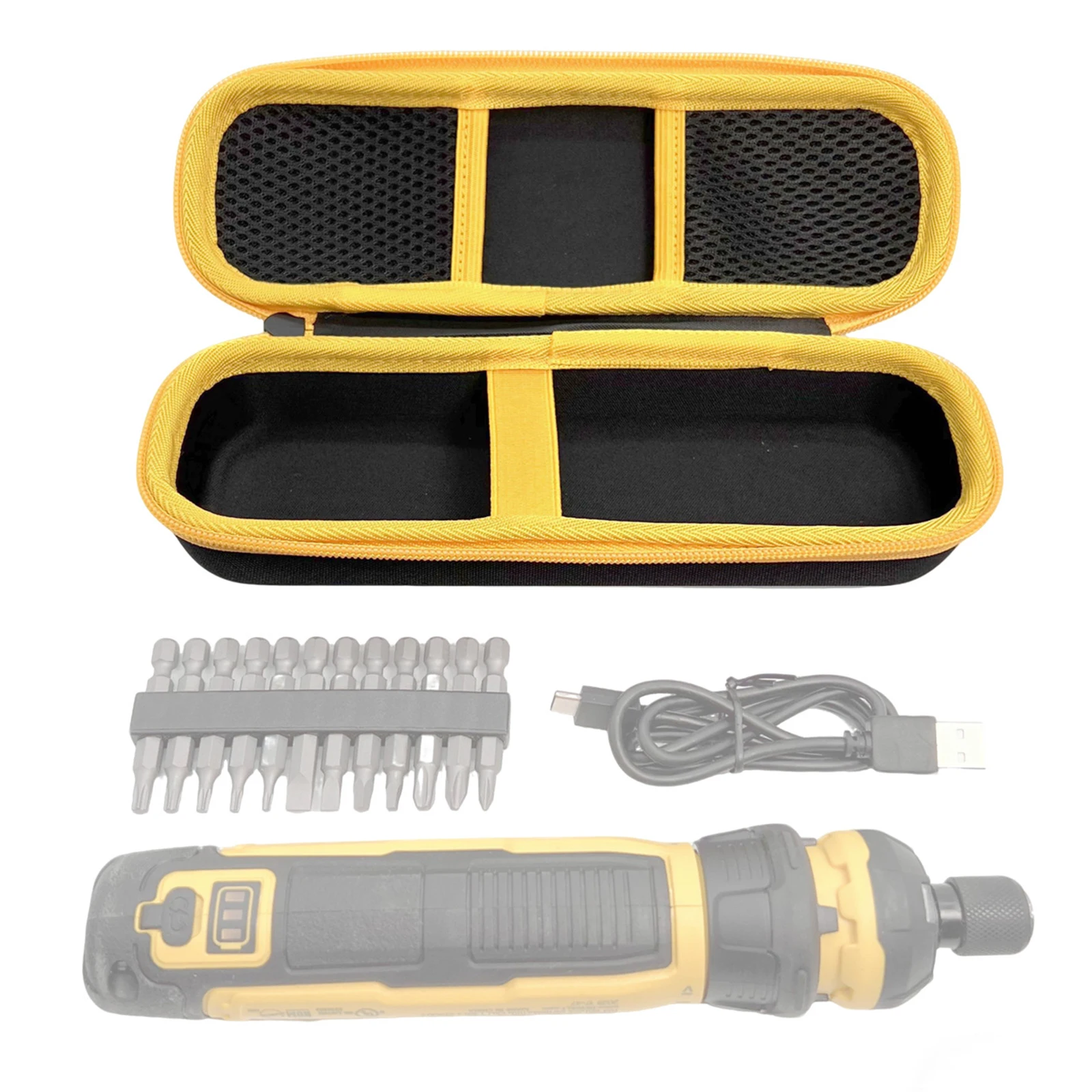 Прочный кейс для хранения аккумуляторной отвертки DEWALT (DWHT66719) с внутренними карманами и ручкой для переноски
Прочный кейс для хранения аккумуляторной отвертки DEWALT (DWHT66719) с внутренними карманами и ручкой для переноски