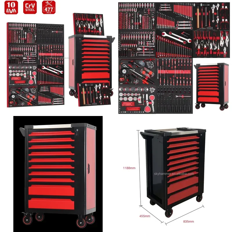【CHIMU HOME】 477 Piece Rolling Tool Cart Cabinet with Drawers and Wheels for Garage Workshop
【CHIMU HOME】 477 Piece Rolling Tool Cart Cabinet with Drawers and Wheels for Garage Workshop
