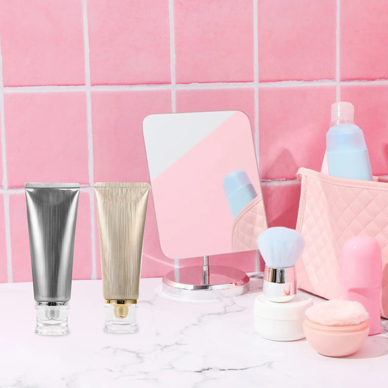 4Pcs Refillable Soft Tubes with Ergonomic Waist Silver Plated Caps Leakproof Travel Face Cream Containers
4Pcs Refillable Soft Tubes with Ergonomic Waist Silver Plated Caps Leakproof Travel Face Cream Containers
